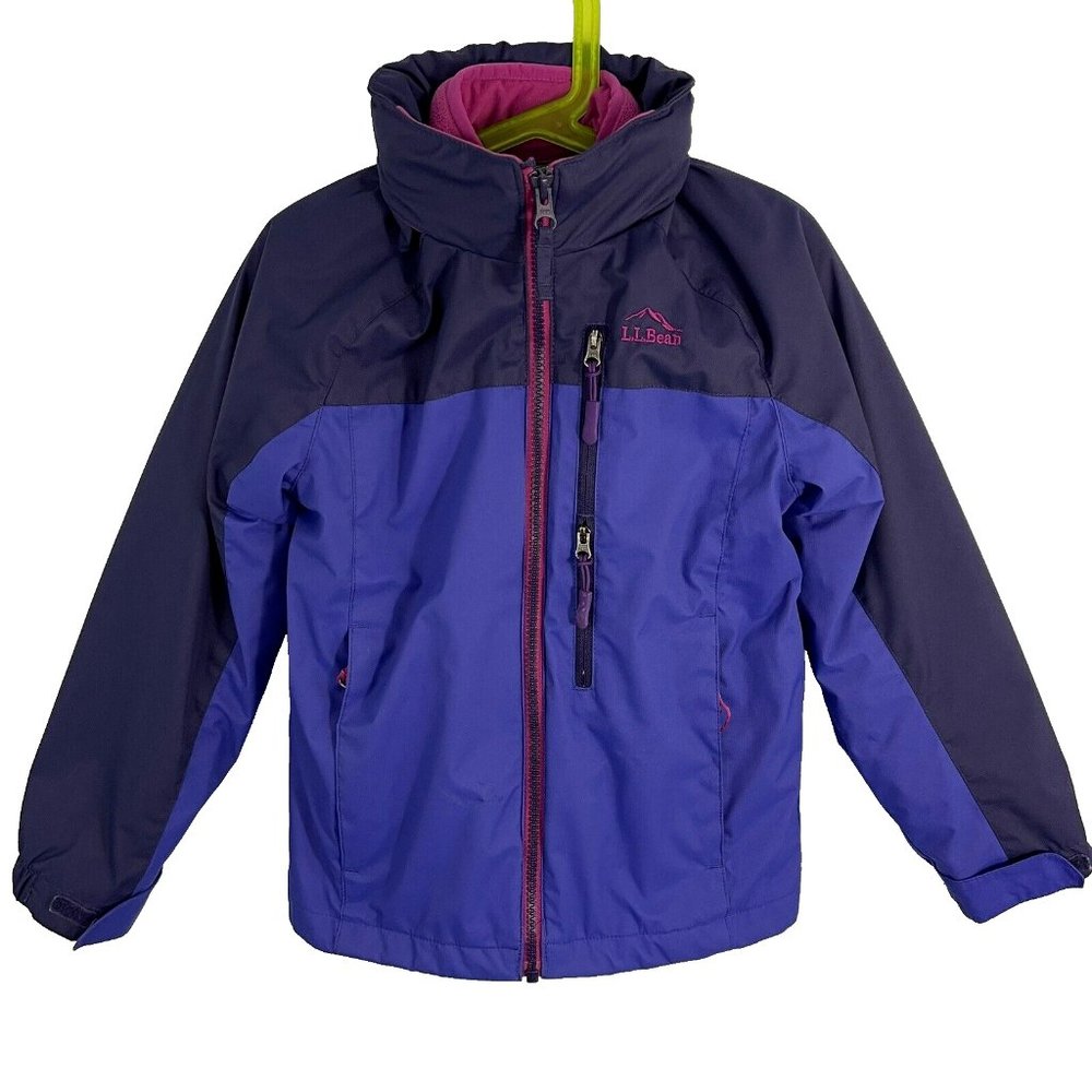 LL Bean Adventure Seeker 3 in 1 Winter Ski Jacket Hooded Little Girls M (5-6)